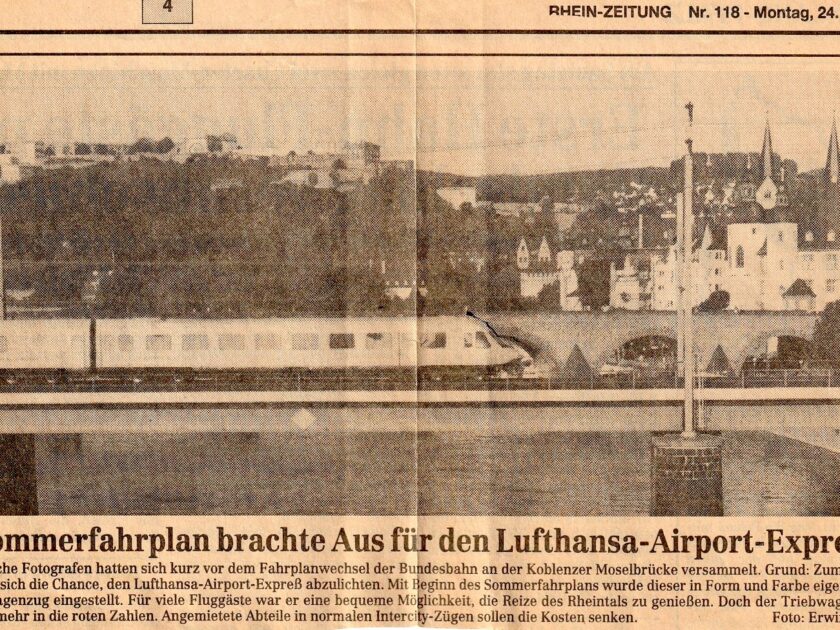 Zeitungsartikel zum Lufthansa-Airport-Expreß